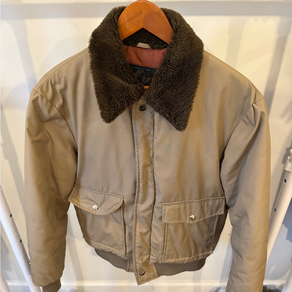 Vintage Bomber Style Faux Fur Jacket